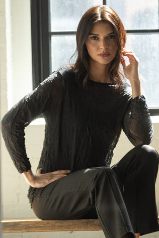 Crinkle Mesh Layering Tee