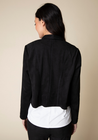 Stretch Faux Suede Seamed Jacket