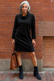 Stretch Faux Suede Easy Pocket Dress