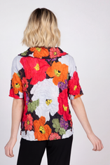 Siesta Floral Crinkle Crepe Pullover