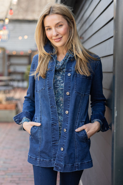 Stretch Denim Boyfriend Jacket
