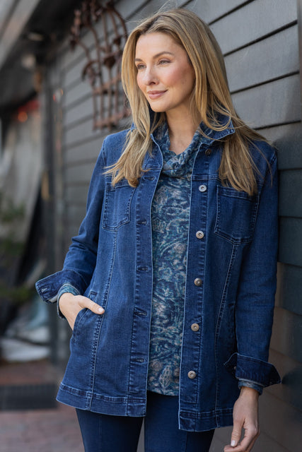 Stretch Denim Boyfriend Jacket