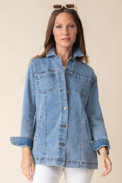 Stretch Denim Boyfriend Jacket