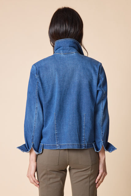 Embroidered Stretch Denim Jacket