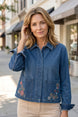 Embroidered Stretch Denim Jacket