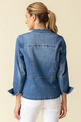 Stretch Denim Moto Jacket