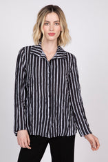 SOL Stripe Crinkle Crepe Liv Top