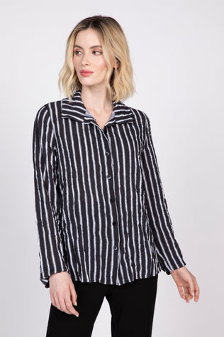 SOL Stripe Crinkle Crepe Liv Top