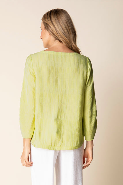 Whisper Jacquard Rayon Pleat Top