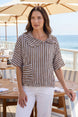 SOL Stripe Crinkle Crepe Pullover