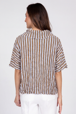 SOL Stripe Crinkle Crepe Pullover