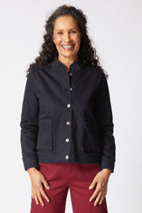 Stretch Canvas Fringe Jacket