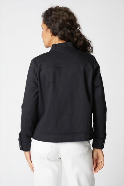 Stretch Canvas Fringe Jacket