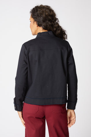 Stretch Canvas Fringe Jacket