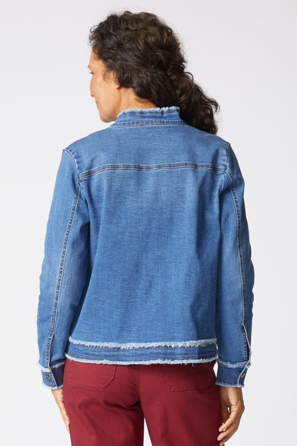 Stretch Canvas Fringe Jacket