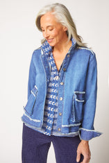 Stretch Canvas Fringe Jacket