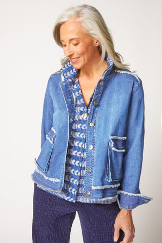 Stretch Canvas Fringe Jacket
