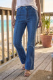 Seamed Ankle Flare Stretch Denim Jean