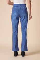 Seamed Ankle Flare Stretch Denim Jean