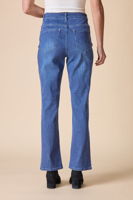 Seamed Ankle Flare Stretch Denim Jean