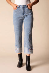 Embroidered Cuff Easy Jean