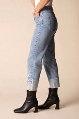 Embroidered Cuff Easy Jean