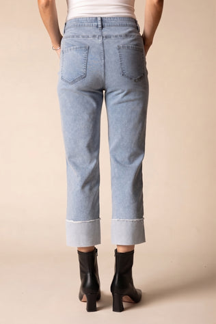 Embroidered Cuff Easy Jean