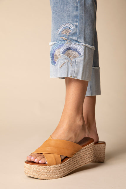 Embroidered Cuff Easy Jean