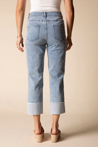 Embroidered Cuff Easy Jean