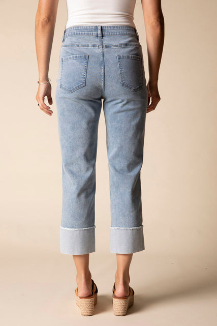 Embroidered Cuff Easy Jean