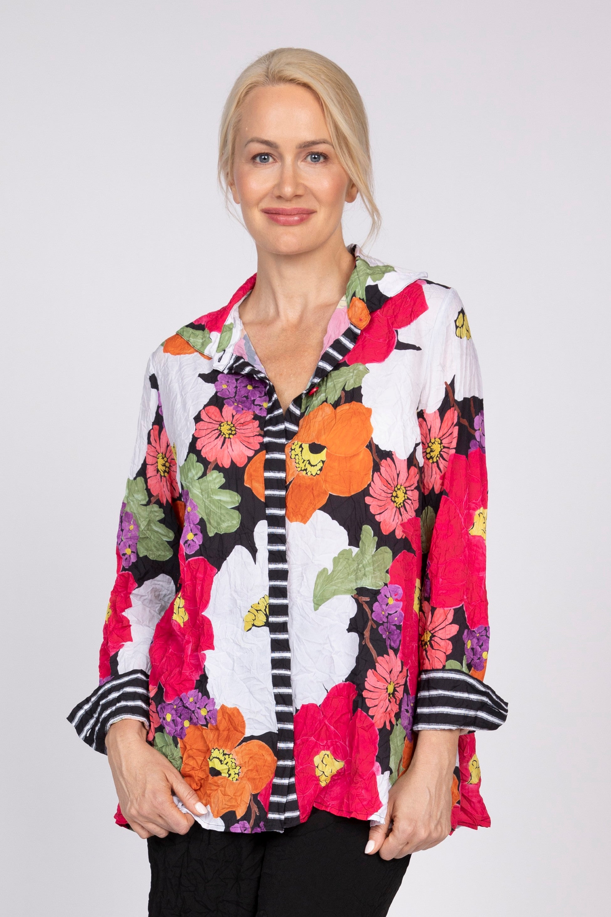 Siesta Floral Crinkle Crepe Mixed Shirt | Olivia by Habitat