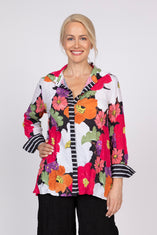 Siesta Floral Crinkle Crepe Mixed Shirt