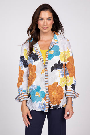 Siesta Floral Crinkle Crepe Mixed Shirt