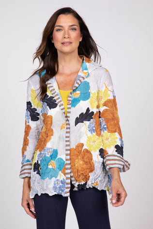 Siesta Floral Crinkle Crepe Mixed Shirt