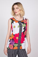Siesta Floral Crinkle Crepe Swing Top