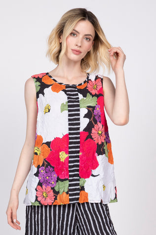 Siesta Floral Crinkle Crepe Swing Top