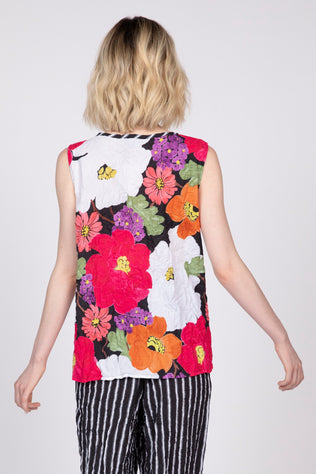 Siesta Floral Crinkle Crepe Swing Top