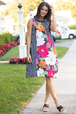 Siesta Floral Crinkle Crepe Every Where Dress