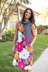 Siesta Floral Crinkle Crepe Every Where Dress