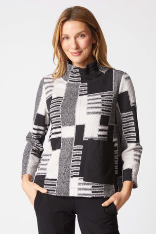 Fair and Square Ruched Collar Top