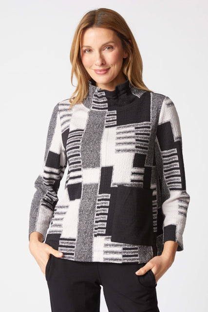 Fair and Square Ruched Collar Top