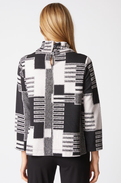Fair and Square Ruched Collar Top