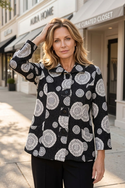 Circle Back Patch Button Jacket
