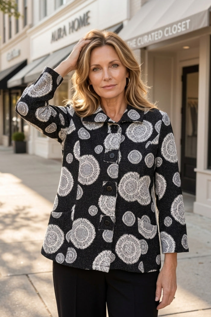 Circle Back Patch Button Jacket