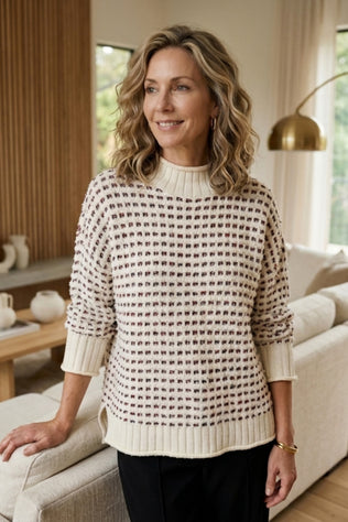 Velura Knit Mock-Neck Sweater