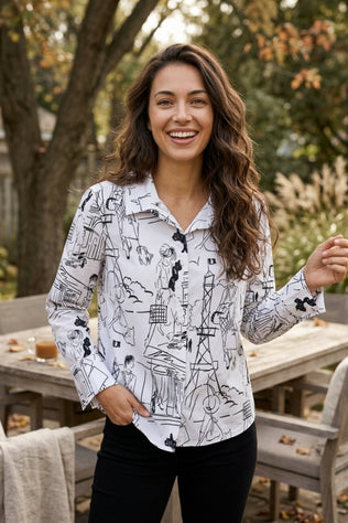 Meet Me In Paris Button Down