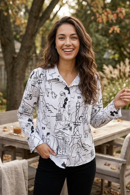 Meet Me In Paris Button Down