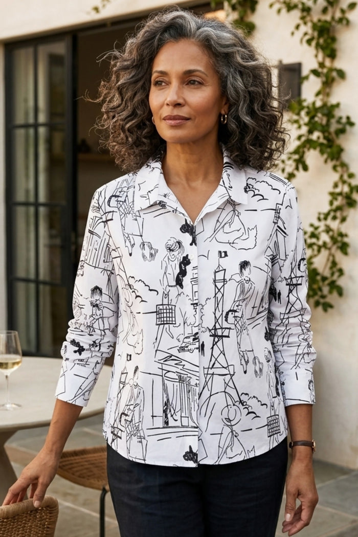 Meet Me In Paris Button Down