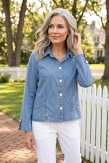 Stretch Denim Cafe Shirt