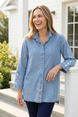 Stretch Denim Button Tunic